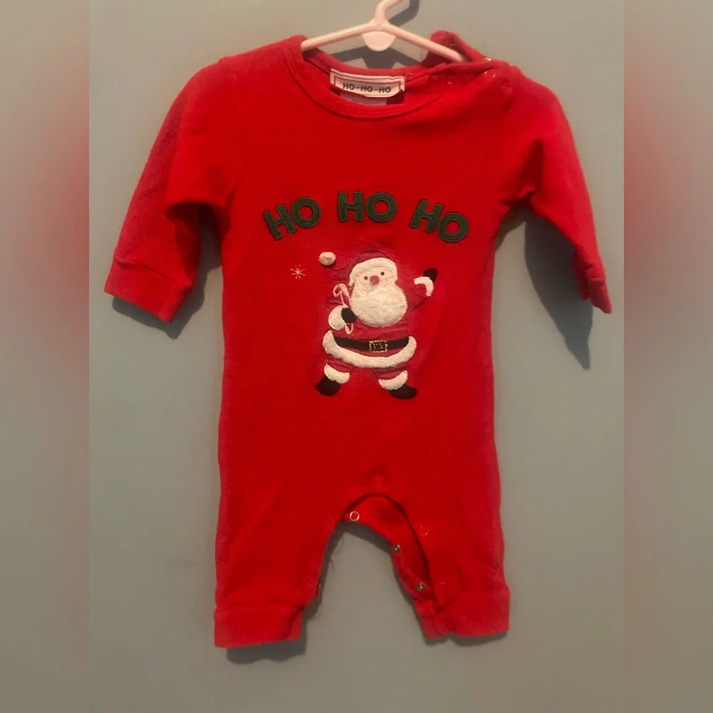 HO HO‎ HO SANTA CLAUS Chirstmas Romper & Size 9 months